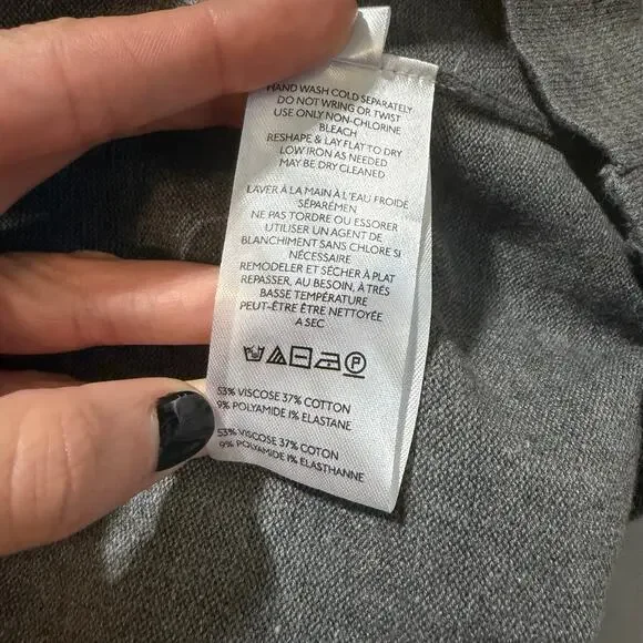 Free People Gray, Long Sleeve, Pleated, Ribbed, Sweater Dress- M - Picture 4 of 8